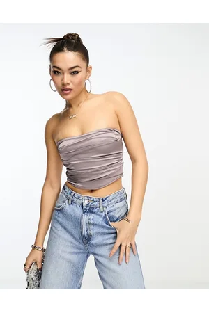 ASOS DESIGN bandage corset top with hook and eye fastening in