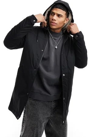 Only & Sons Parka with borg lined hood in