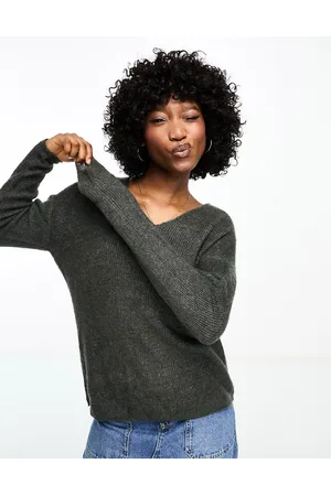 VERO MODA Lightweight v neck knitted jumper in melange
