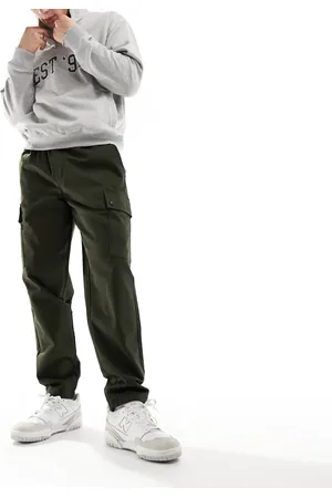JACK & JONES Wide leg tapered drawstring cargo trouser in dark