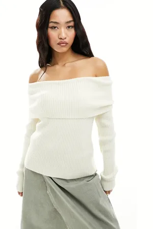 ONLY Bardot jumper in cream