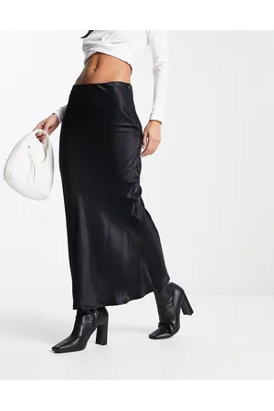 Stradivarius Satin bias midi skirt in