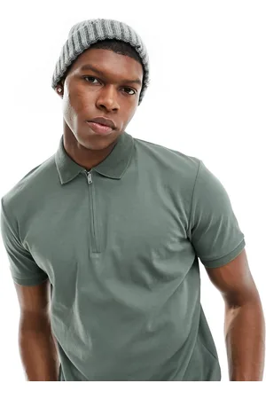 SELECTED Half zip polo shirt in