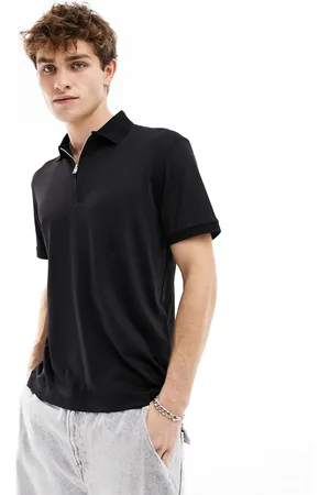 SELECTED Half zip polo shirt in