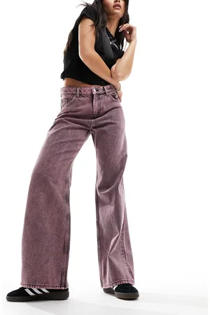 Monki Naoki low rise loose fit jeans in mottled wash