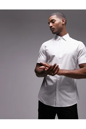 Topman Short sleeve formal slim stretch fit shirt in