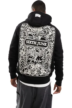 Sixth June Back print graphic hoodie in