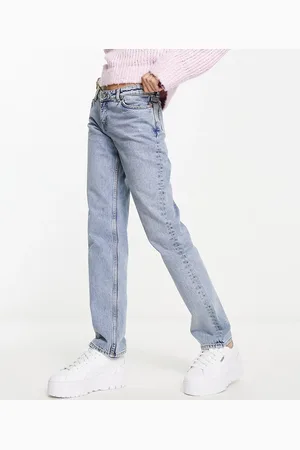 Monki Moop low rise straight leg jeans in light