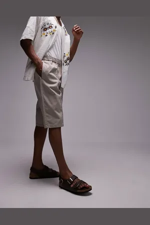Topman Long line shorts with pintuck in stone