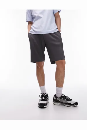 Topman Oversized plisse short in charcoal