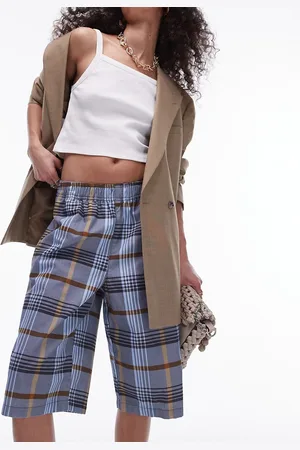 Topshop Pull on grunge check awkward short in