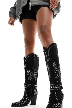 Simmi London Simmi London Wide Fit Delano butterfly embellished western boot in micro