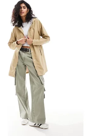 Rains A-line waterproof jacket in sand