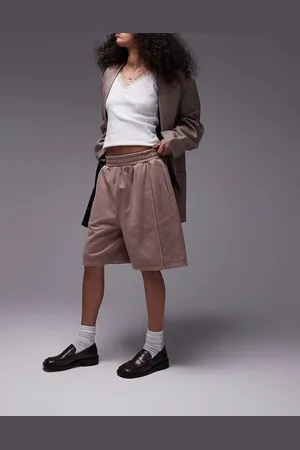 Topshop Acid wash longline short in washed