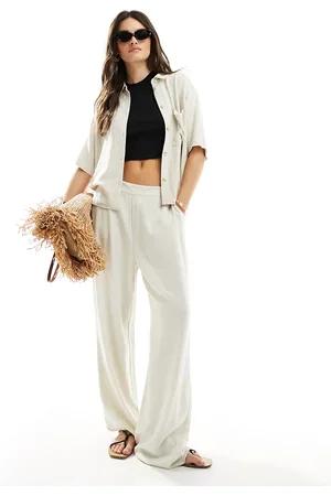 Object Linen trouser co-ord with tie waist in oatmeal