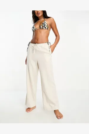Rhythm Classic drawsring linen trousers in oat