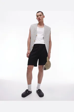 Topman Oversized fit jersey short with crinkle plisse texture in