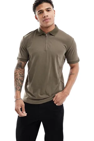 SELECTED Half zip polo in