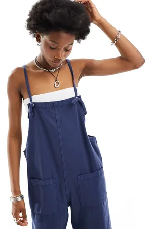 Monki Lightweight denim dungarees in