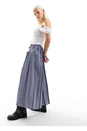 COLLUSION Maxi kilt skirt in skater check