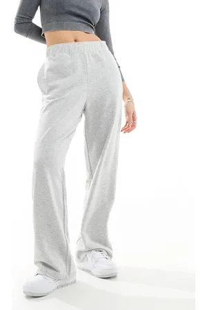 Monki Pull on relaxed leg lounge trousers in light melange