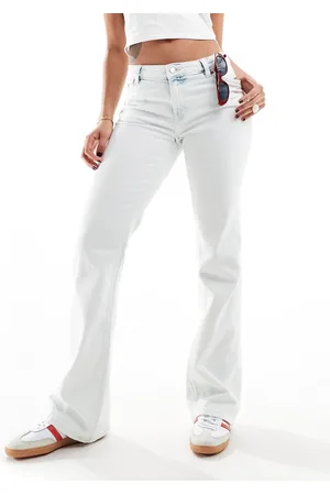 Monki Wakumi low waisted boot cut jeans in light bleach wash