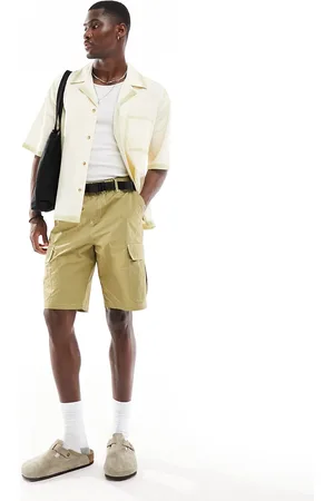 ASOS Cargo short with belt detail in khaki