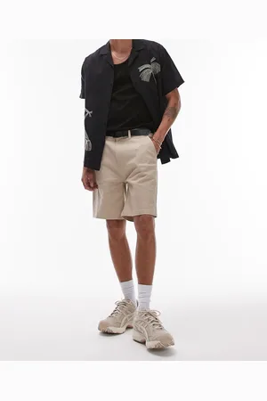 Topman Slim chino shorts in stone