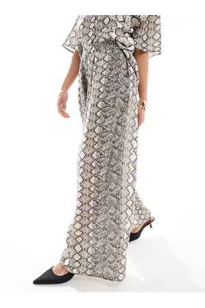 Object Wide leg fluid trouser co-ord in snake print