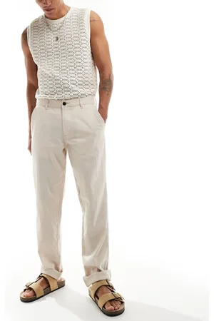 JACK & JONES Linen mix chino in cream