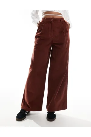 Fred Perry Cord wide leg trousers in rust