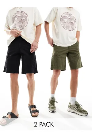 JACK & JONES 2 pack cargo short in and khaki
