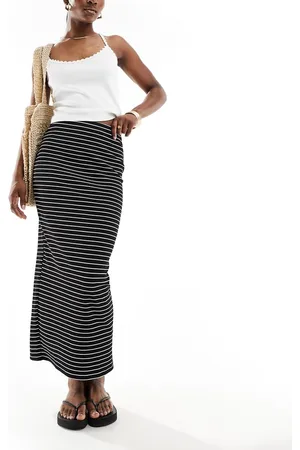 New Look Stripe midi skirt in