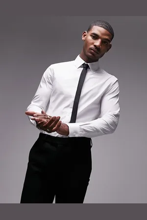 Topman Long sleeve formal stretch shirt in