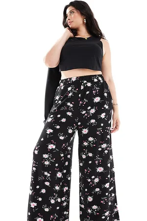 Yours Wide leg trousers in daisy print