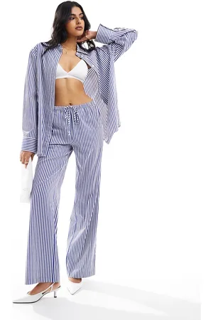 EDITED the label Relaxed trouser co-ord in blue stripe