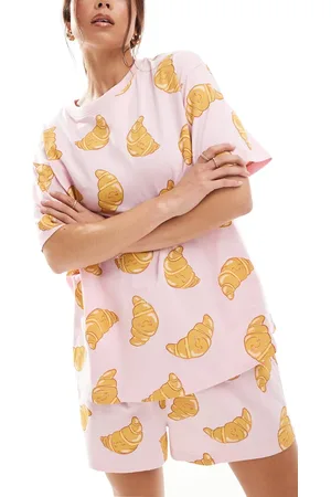 ASOS Croissant oversized tee & short pyjama set in