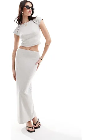 4th & Reckless Bodycon maxi skirt co-ord in light
