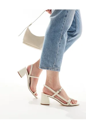 Truffle Collection Block heeled sandals in white