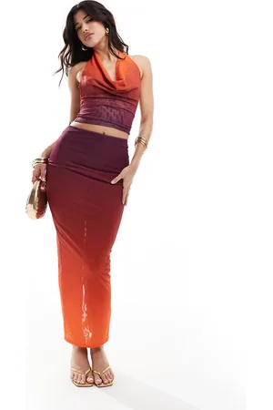 Murci Exclusive mesh maxi skirt co-ord in ombre