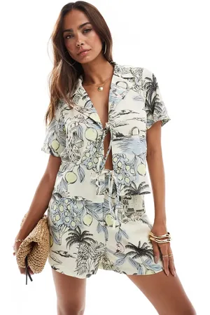 VERO MODA Shorts co-ord in palm print