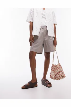 Topman Linen blend shorts in stone