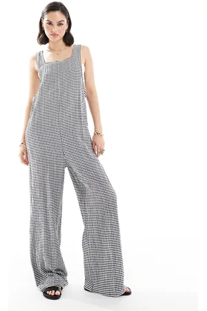 JDY Seersucker jumpsuit in check