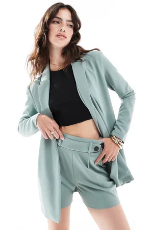 JDY Relaxed blazer co-ord in teal
