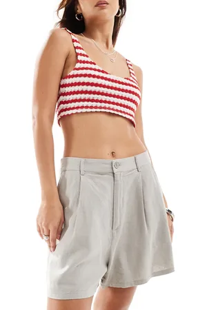 Pull&Bear Linen look short in sand