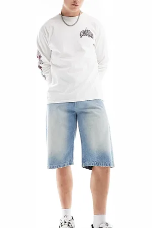 Reclaimed Denim jort in bleach wash