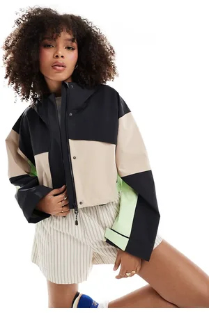 ASOS Premium waterproof cropped rain jacket in stone