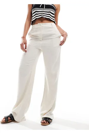 Pimkie Linen mix wide leg trousers in beige
