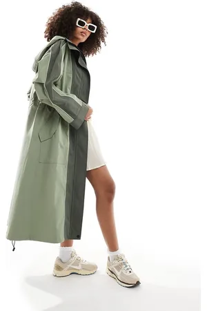 ASOS Premium waterproof longline rain jacket in khaki