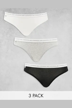 Lacoste 3 pack briefs in black grey white